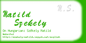 matild szekely business card