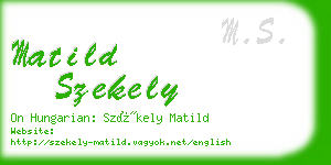 matild szekely business card